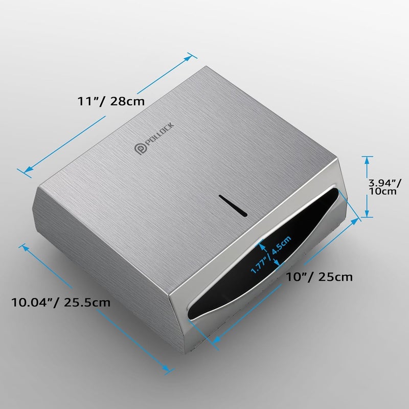 pollock Commercial PaperTowel Holder Dispenser Wall Mount,Stainless Steel Bathroom Paper Towel Holder,Toilet Paper Napkin Holder,C Fold Multifold Trifold Paper Towel Dispenser,Hand Towel Dispenser - Image 2
